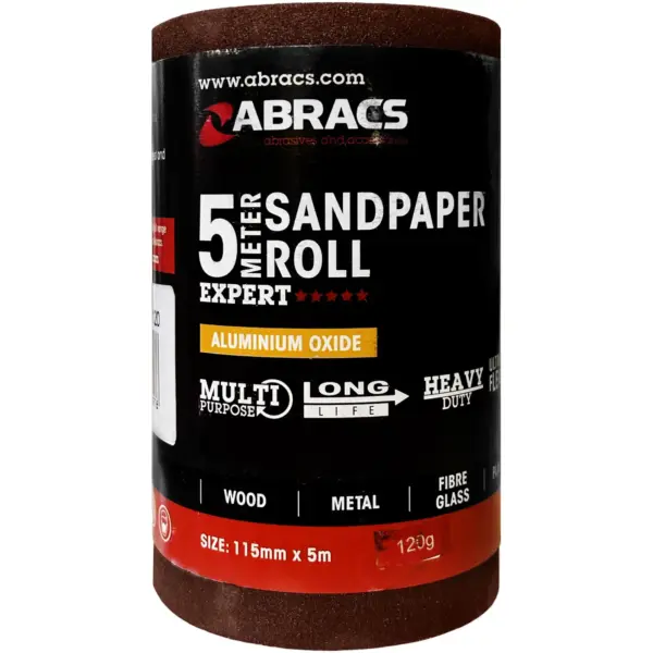 Sandpaper Roll 5m x 115mm 120 Grit