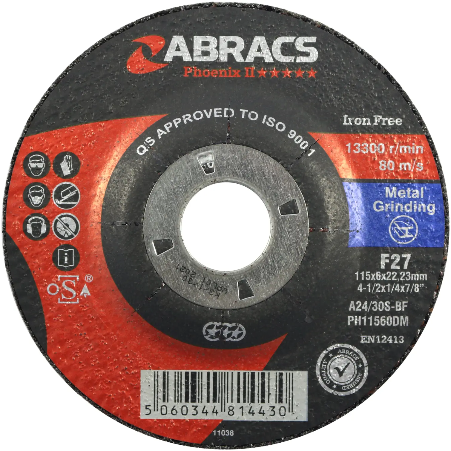 Abracs Metal Grinding Disc 115x6x22mm