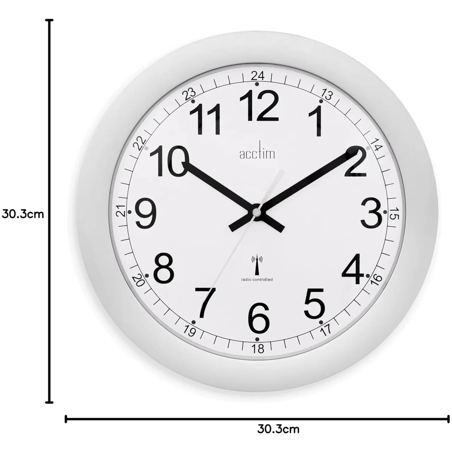 Acctim Formia Radio Controlled Wall Clock Silver 30cm