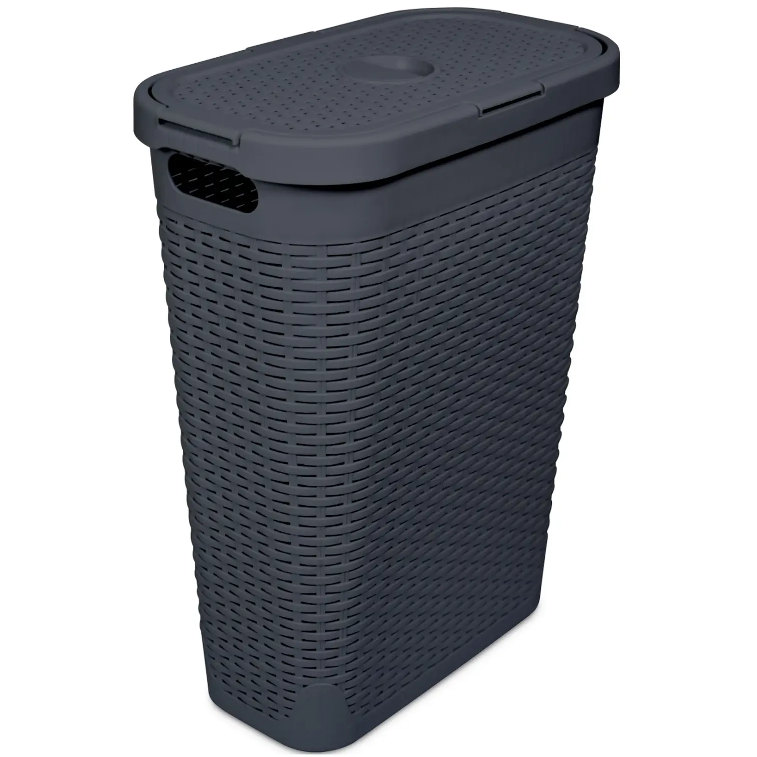 Addis Rattan Slim Laundry Hamper Charcoal 40L