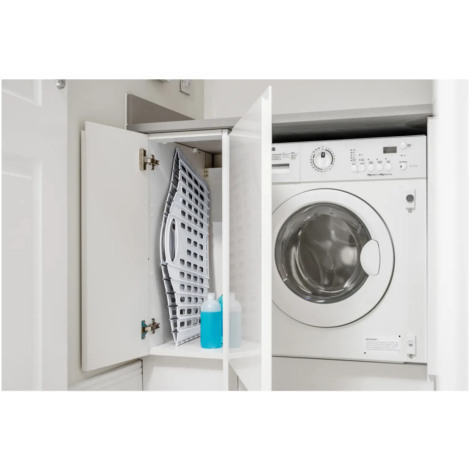 Addis Grey Green Fold Flat Laundry Basket 38Ltr