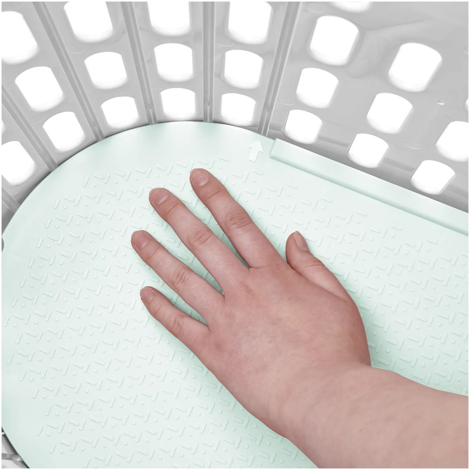 Addis Grey Green Fold Flat Laundry Basket 38Ltr