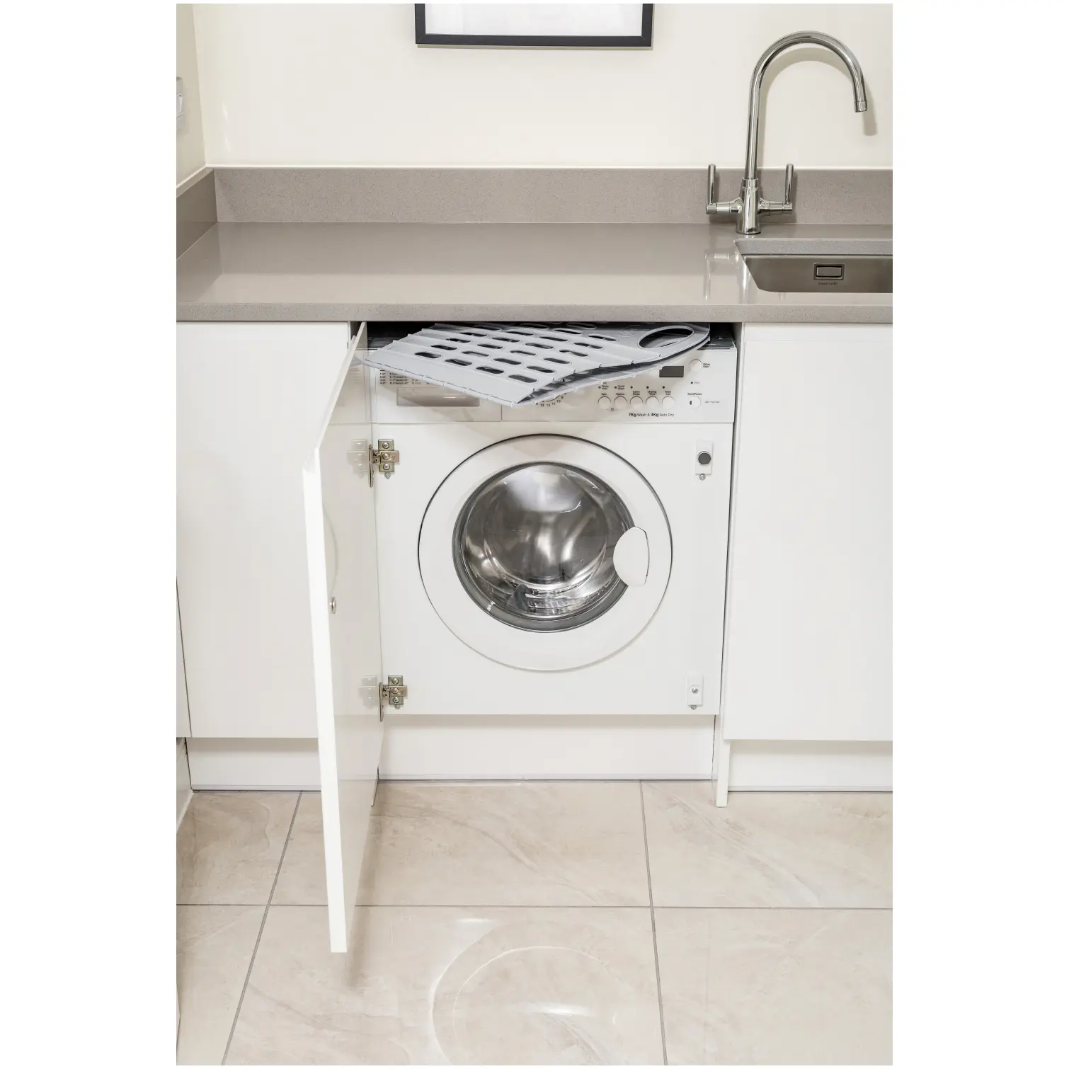 Addis Grey Green Fold Flat Laundry Basket 38Ltr