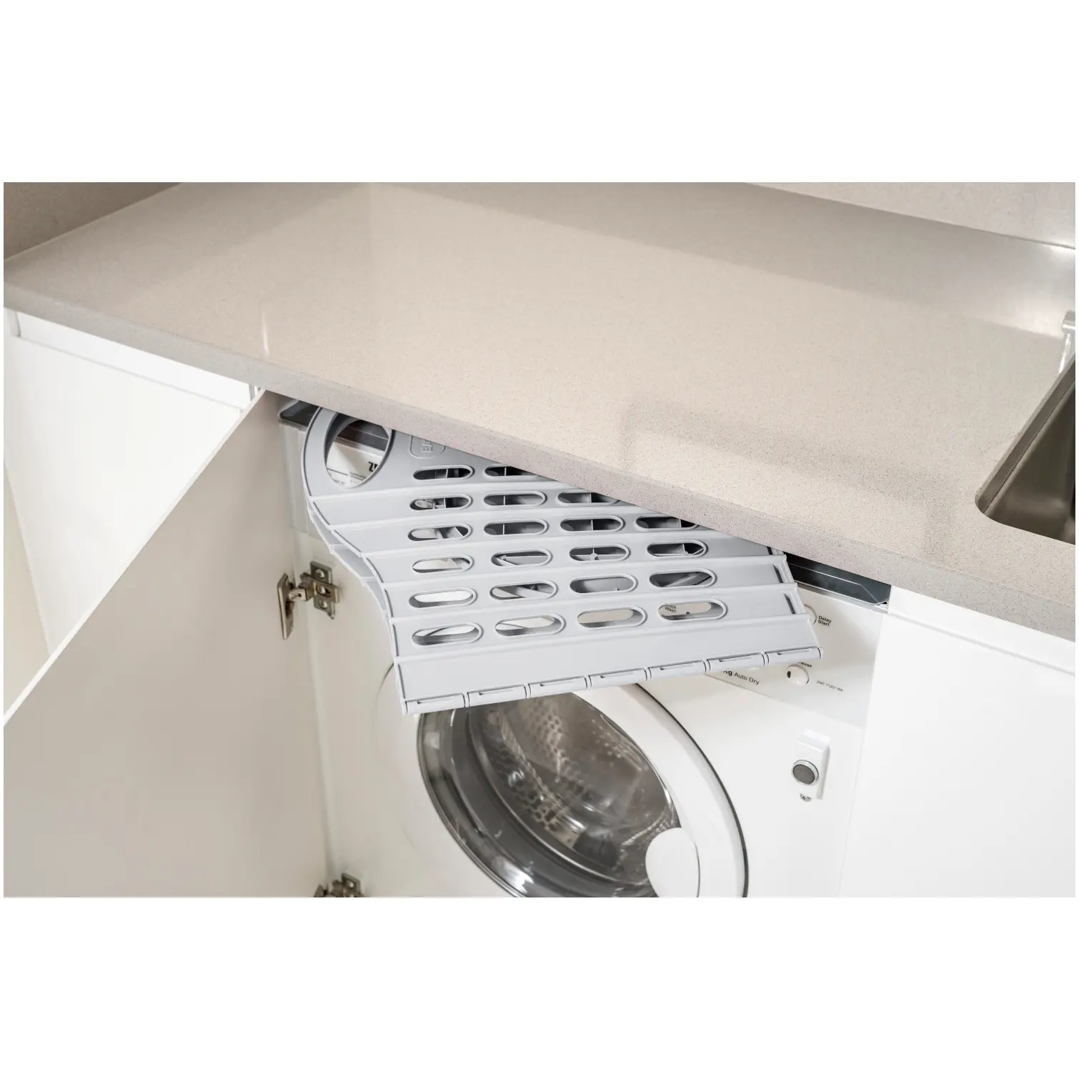 Addis Grey Green Fold Flat Laundry Basket 38Ltr
