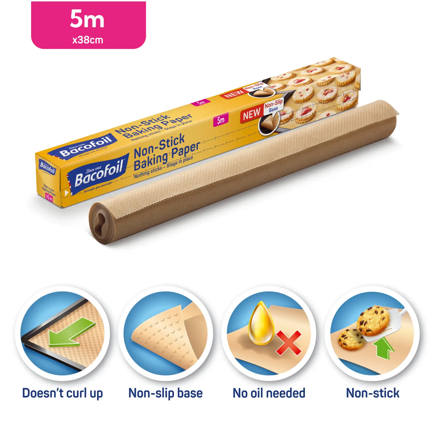 Bacofoil Non-Stick Baking Paper 5m x 38cm