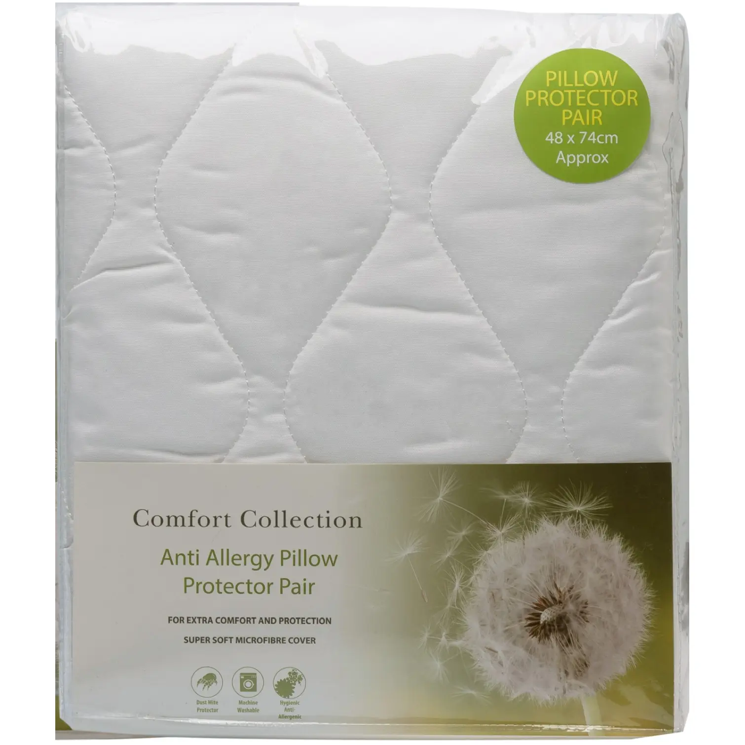 Comfort Collection Anti Allergy Pillow Protector 48x74cm Pack of 2