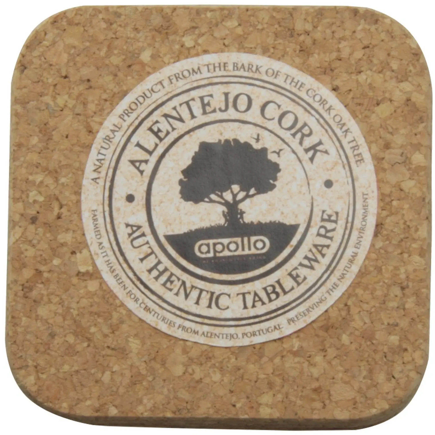Apollo Cork 10cm Square Coasters Set of 6