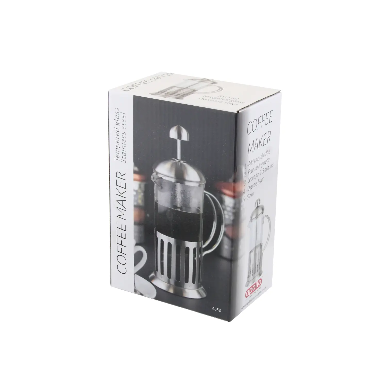 Apollo 3 Cup Stainless Steel Cafetiere 350ml