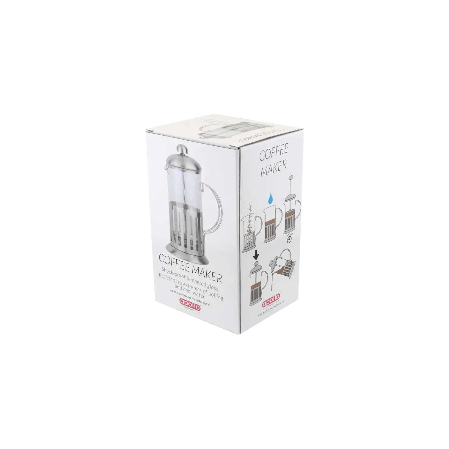 Apollo 4 Cup Stainless Steel Cafetiere 600ml