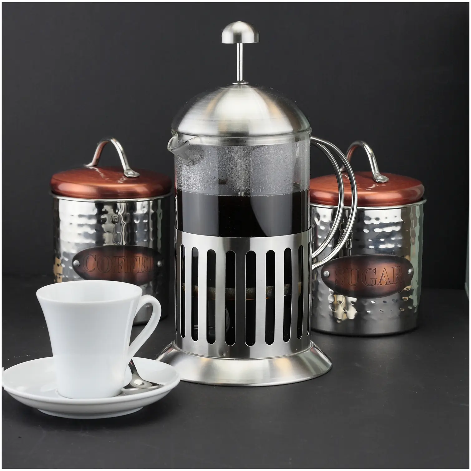 APO0125_3 Apollo Stainless Steel Cafetiere 8 Cup 800ml