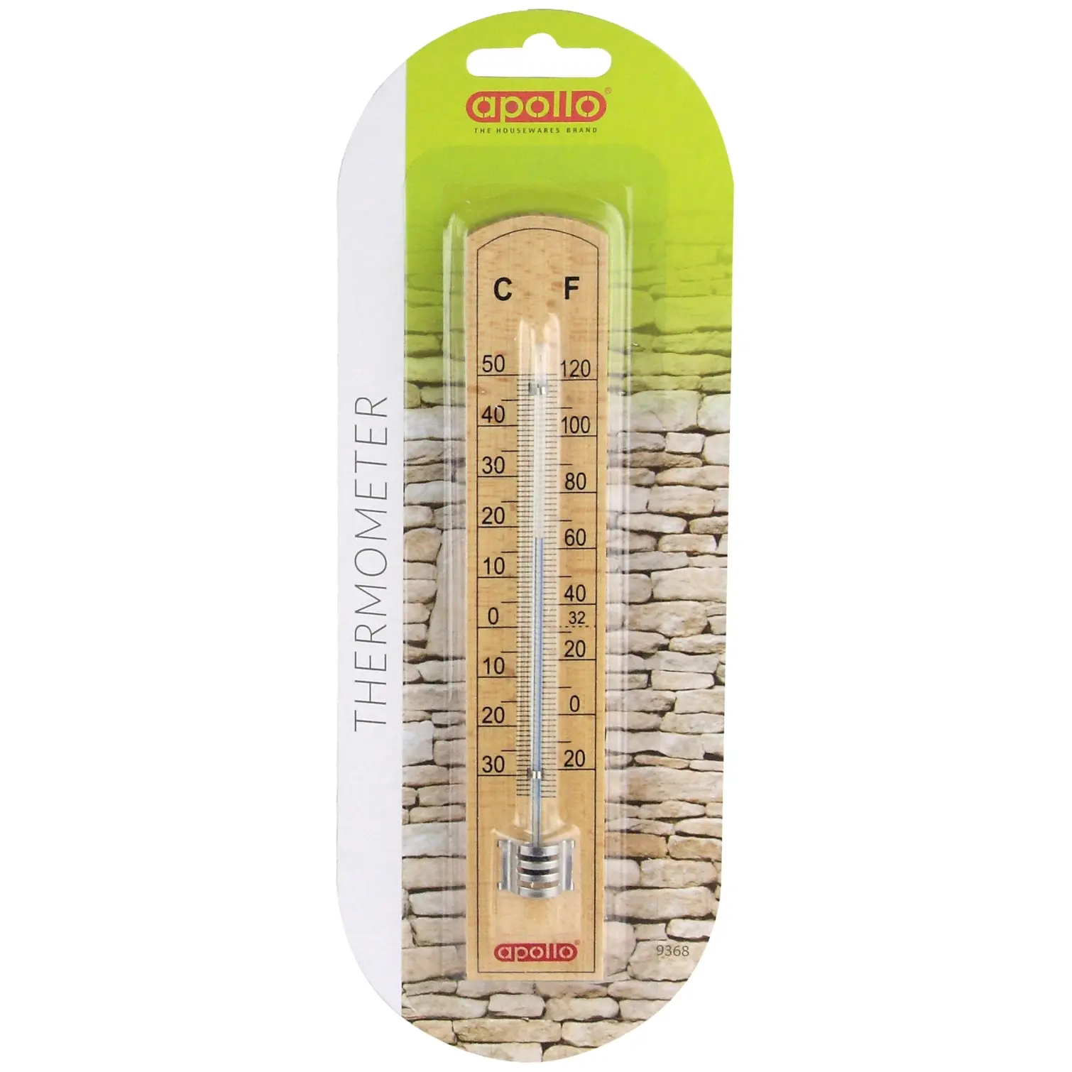 Apollo Beechwood Wall Thermometer