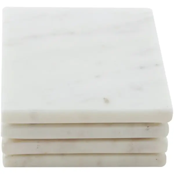 Apollo Square White Marble Coaster 4 Pack
