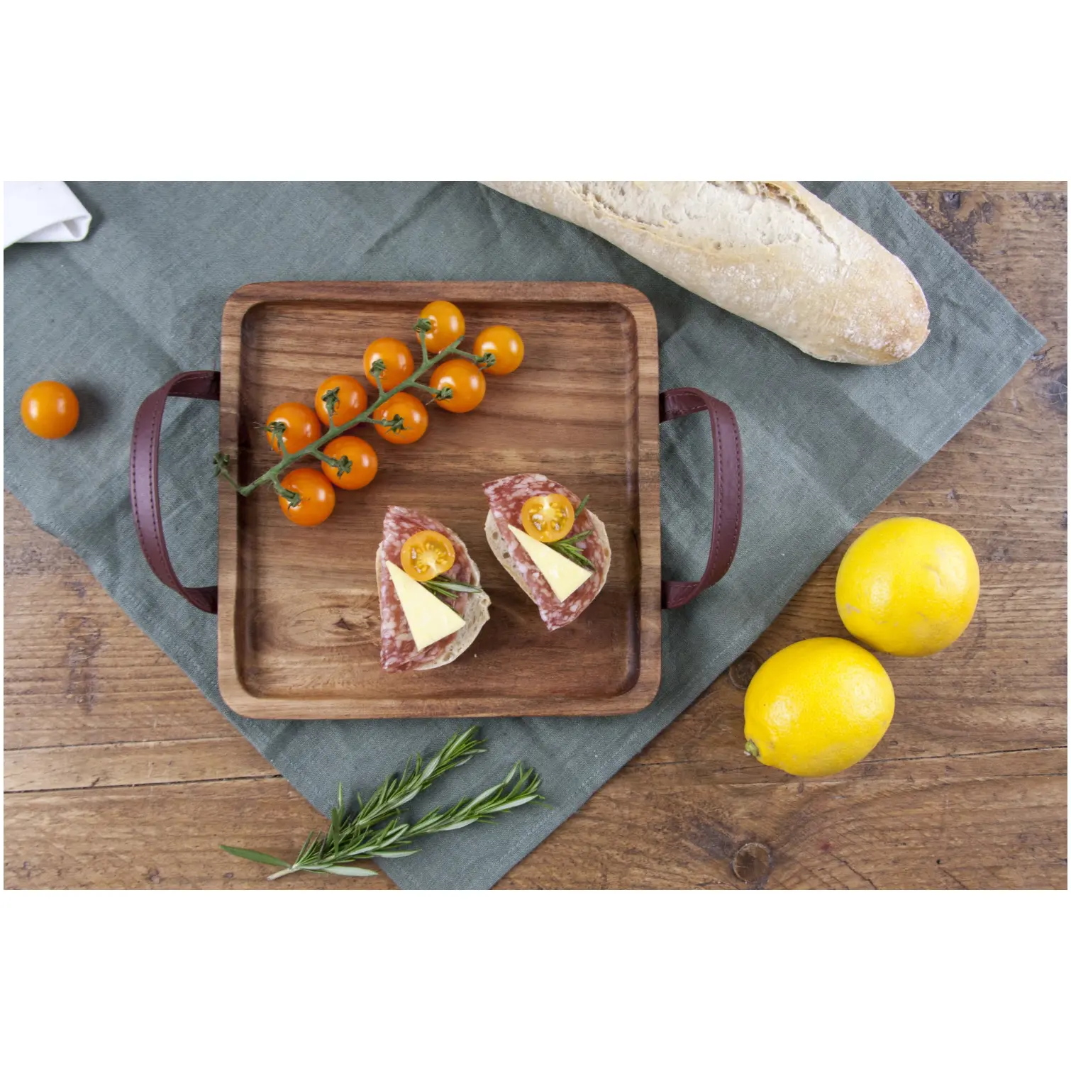 Apollo Acacia Square Board Tray 25.5x25.5x2cm