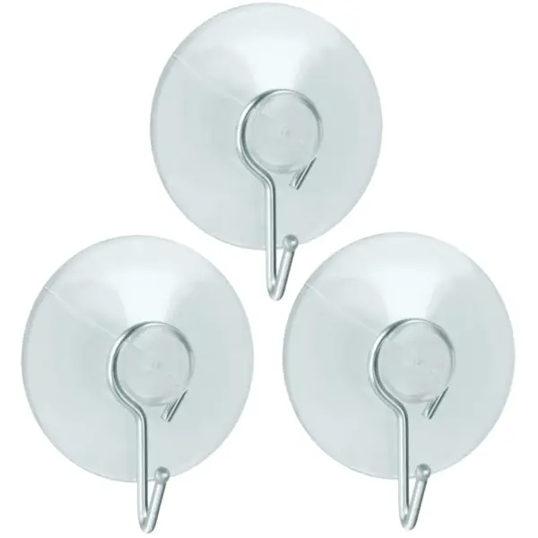 AST0004 Metaltex 5cm Suction Cup Hooks Pack of 3