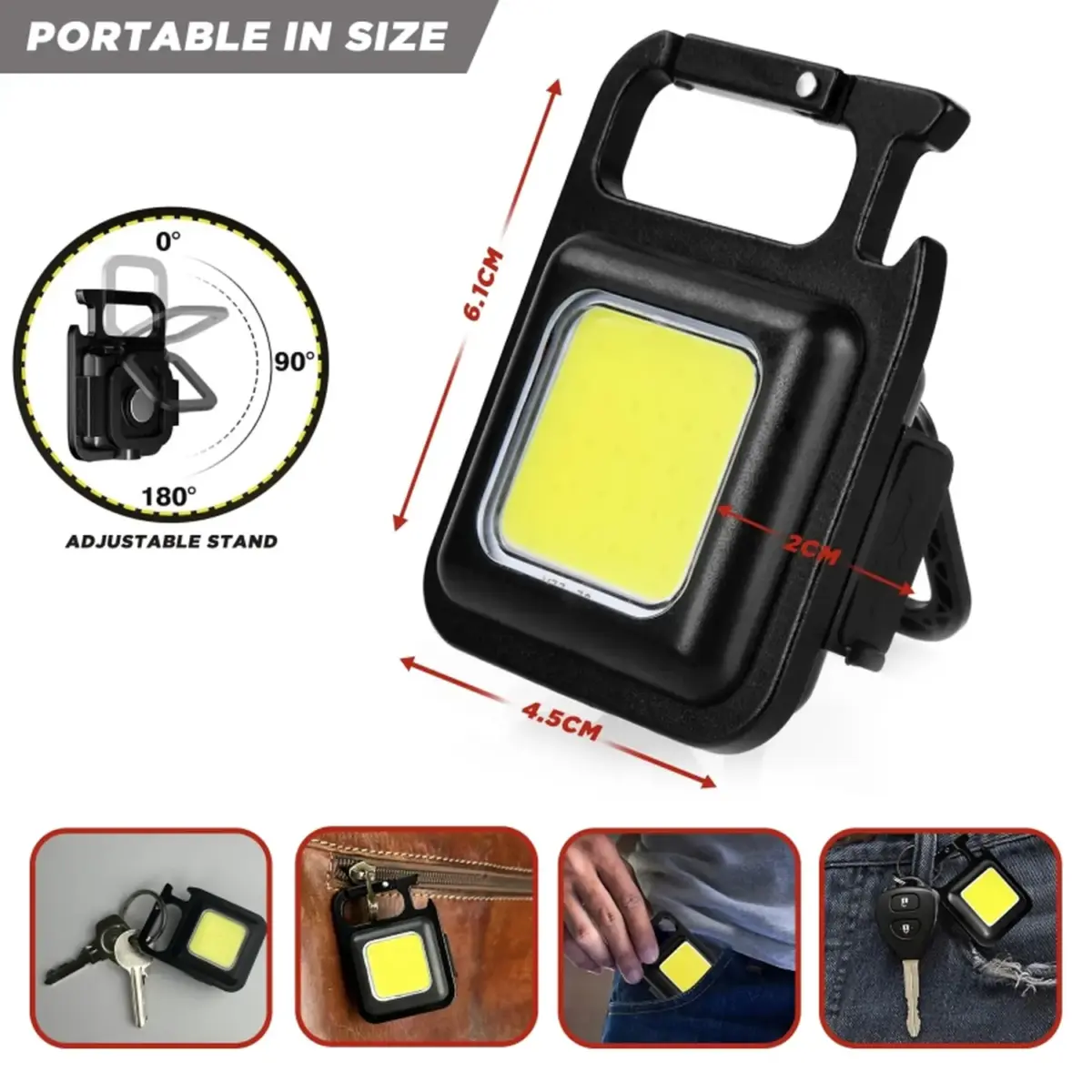 Dekton Rechargeable Keychain COB Light