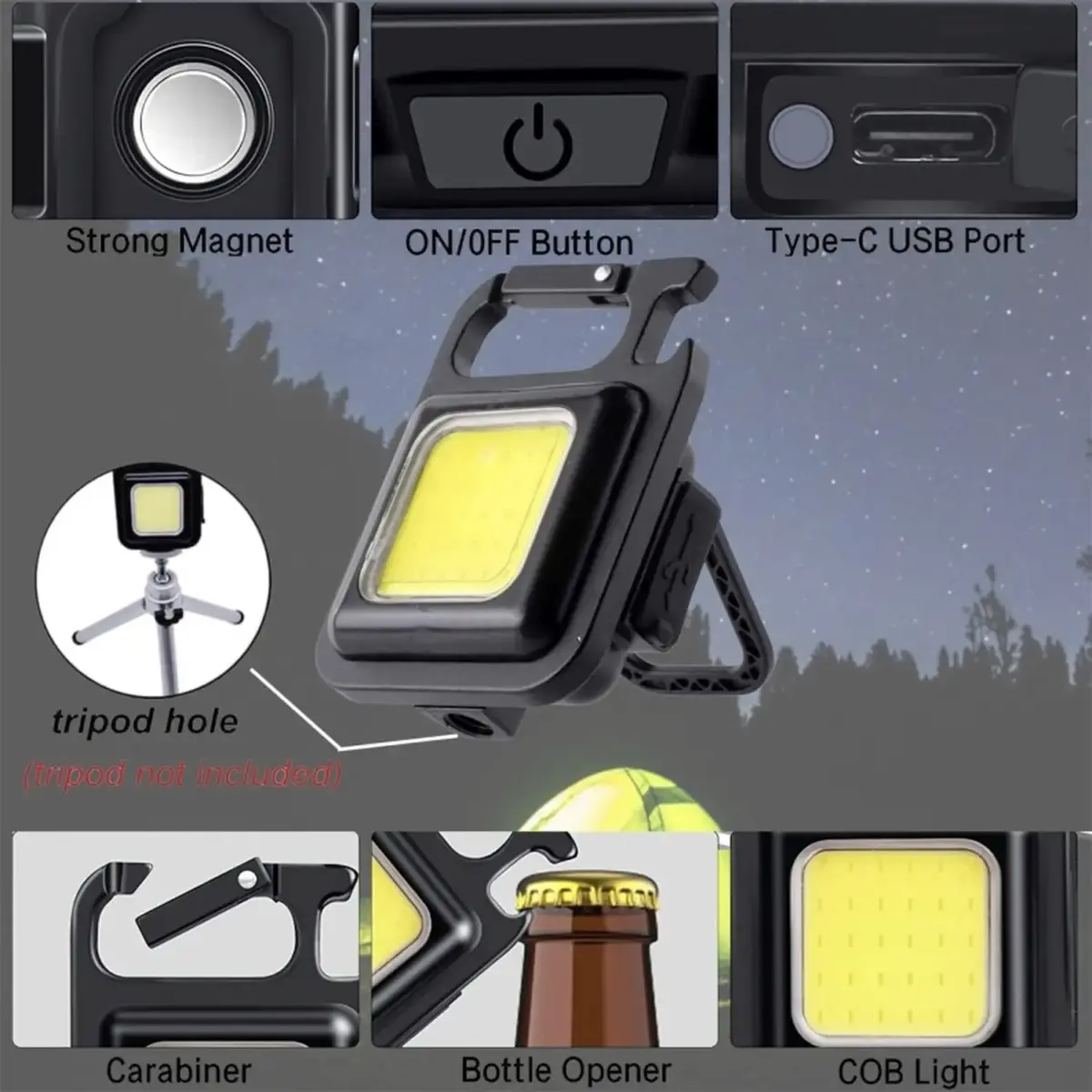 Dekton Rechargeable Keychain COB Light