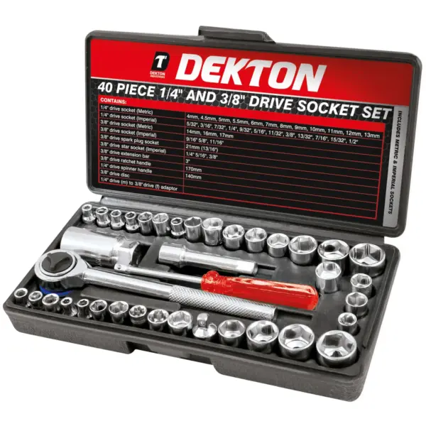AVN0270 Dekton Socket Set 1/4 inch Drive 40 Pieces