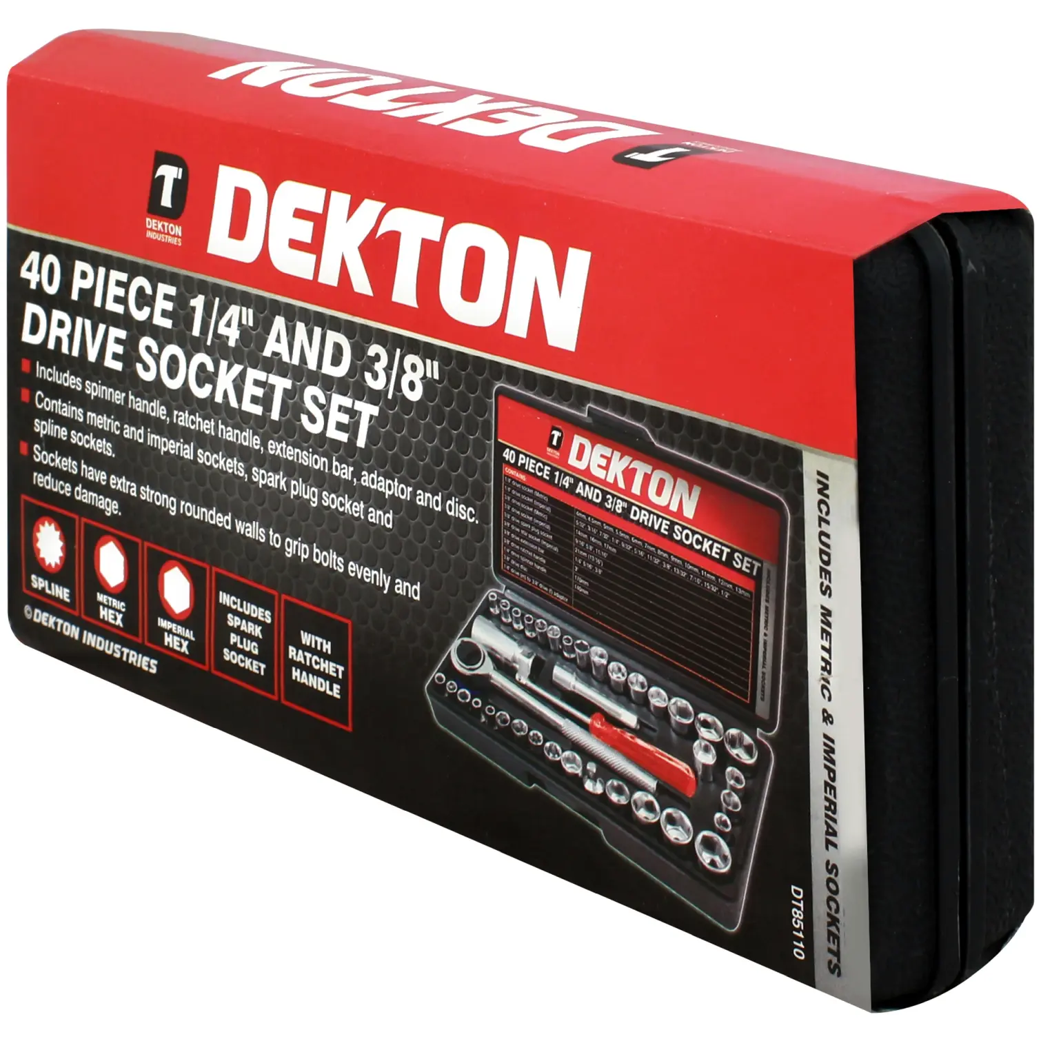 Dekton Socket Set 1/4 inch Drive 40 Pieces