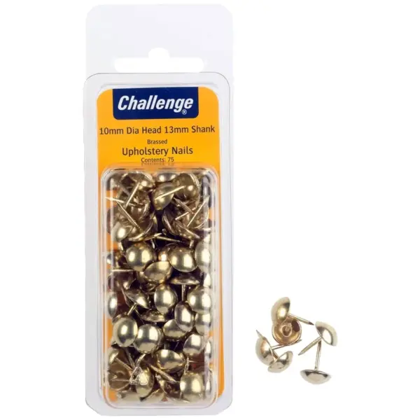 Challenge Brassed Upholstery Nails 13mm Shank Pack of 75