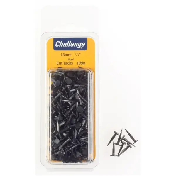 Challenge Blued 13mm Cut Tacks 75g