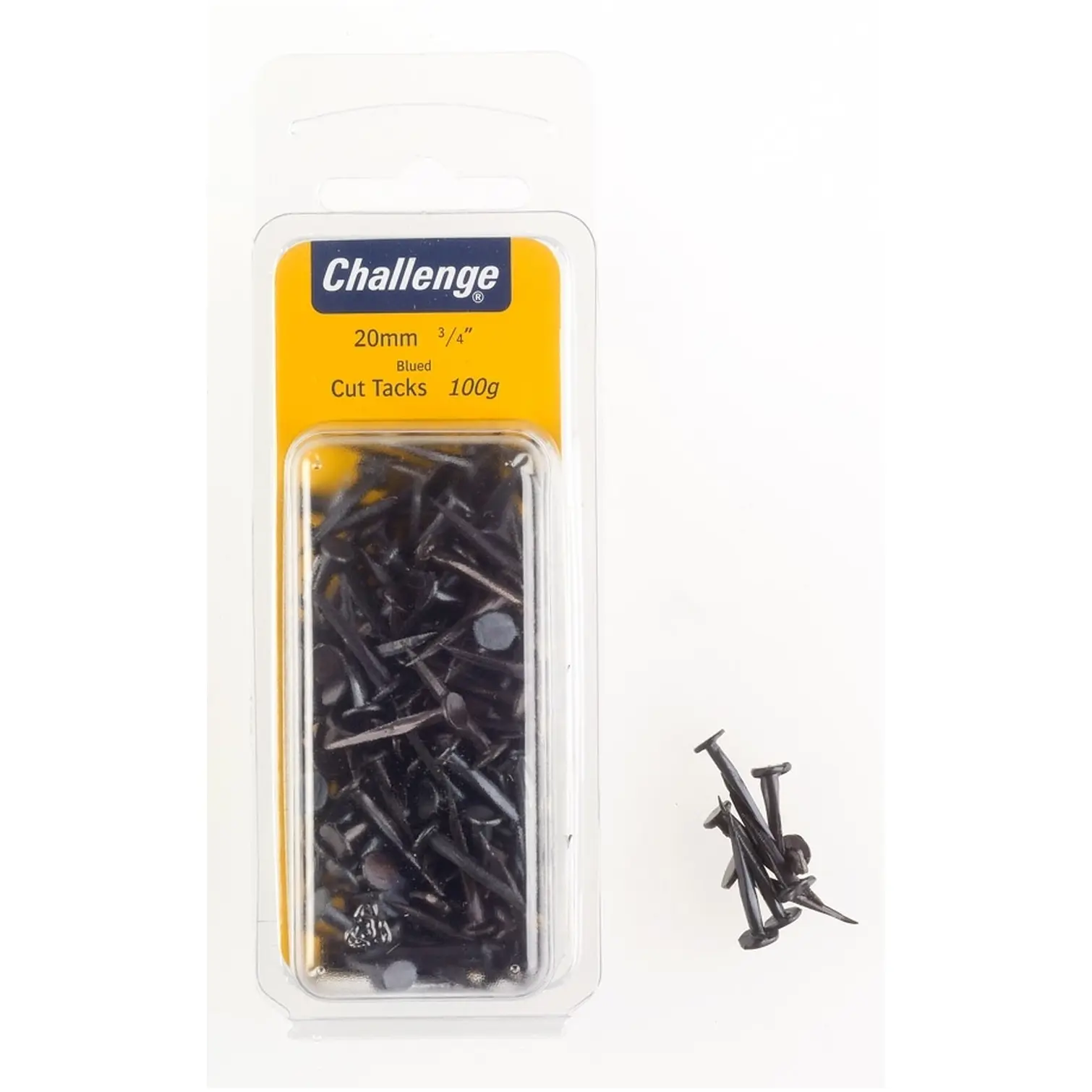 Challenge Blued 20mm Cut Tacks 75g