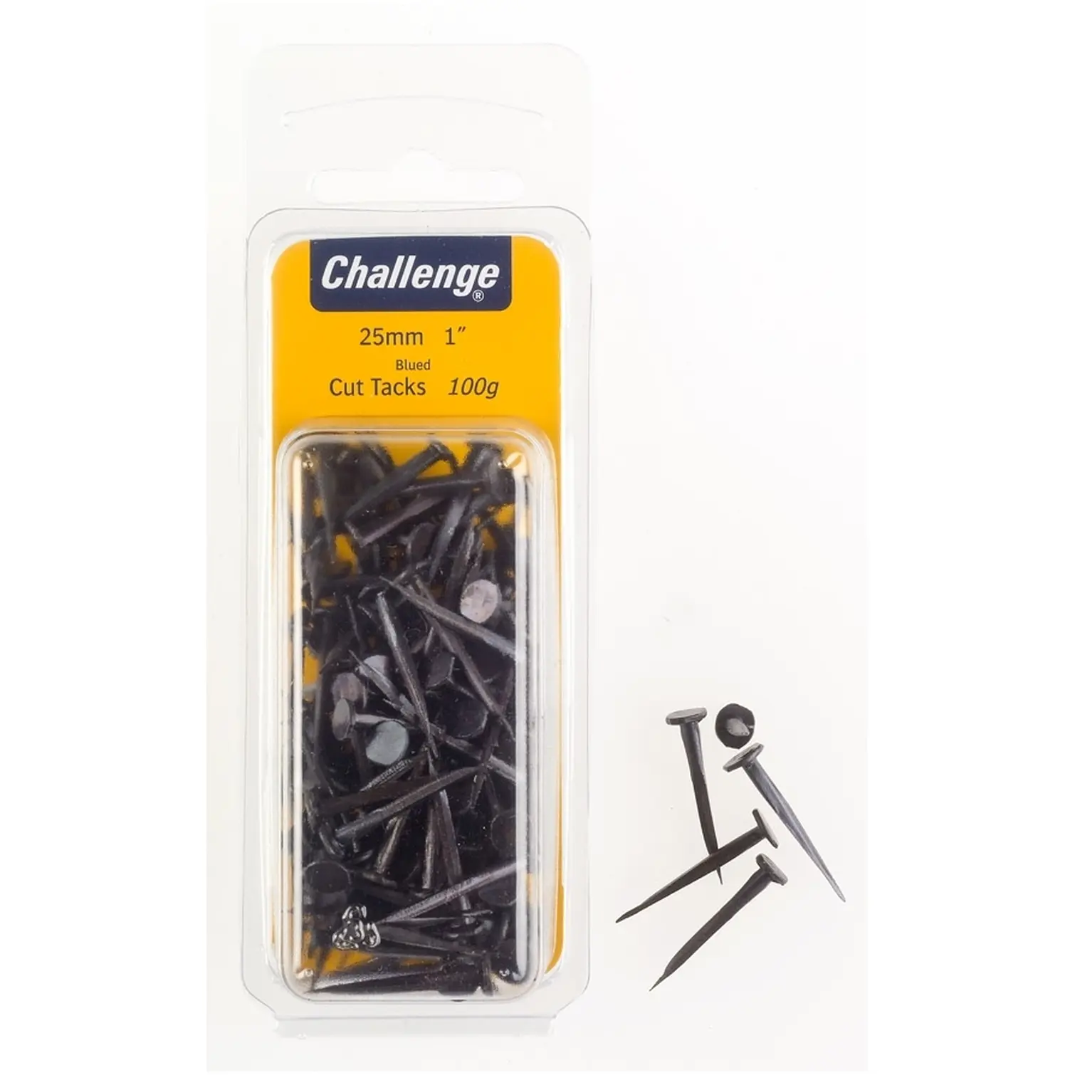 Challenge Blued 25mm Cut Tacks 75g