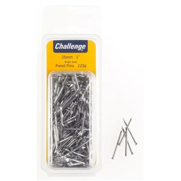 Challenge Bright Steel 25mm Panel Pins 75g