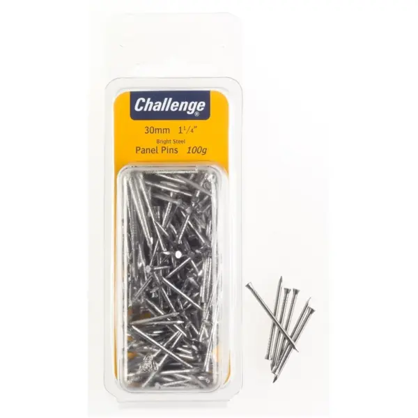 Challenge Bright Steel 30mm Panel Pins 75g