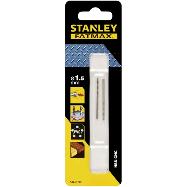 BDA1250 Stanley Fatmax Bullet HSS Drill Bit 1.5mm x 40mm Pack of 2
