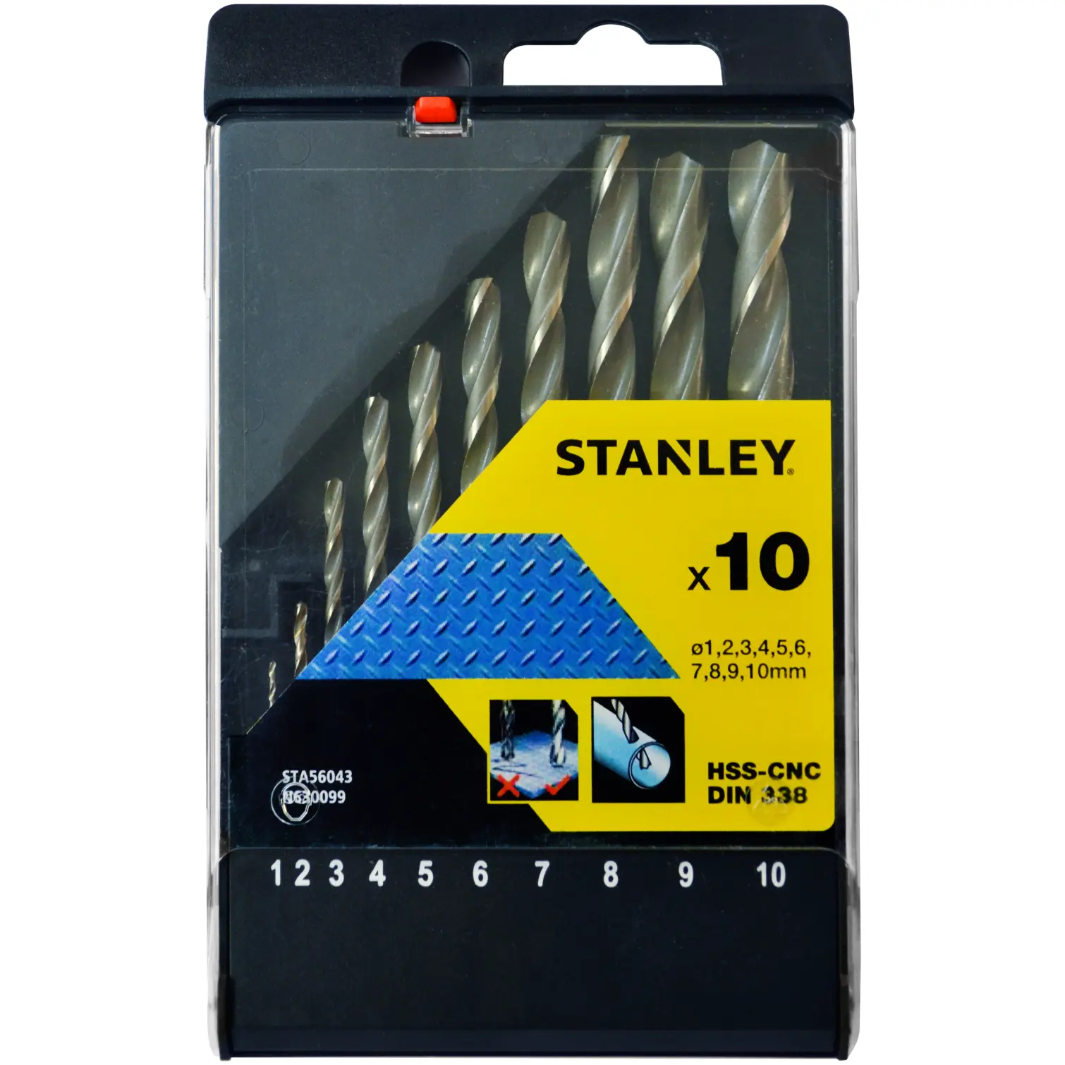 Stanley HSS Drill Bit Set of 10 Sizes î1-10mm