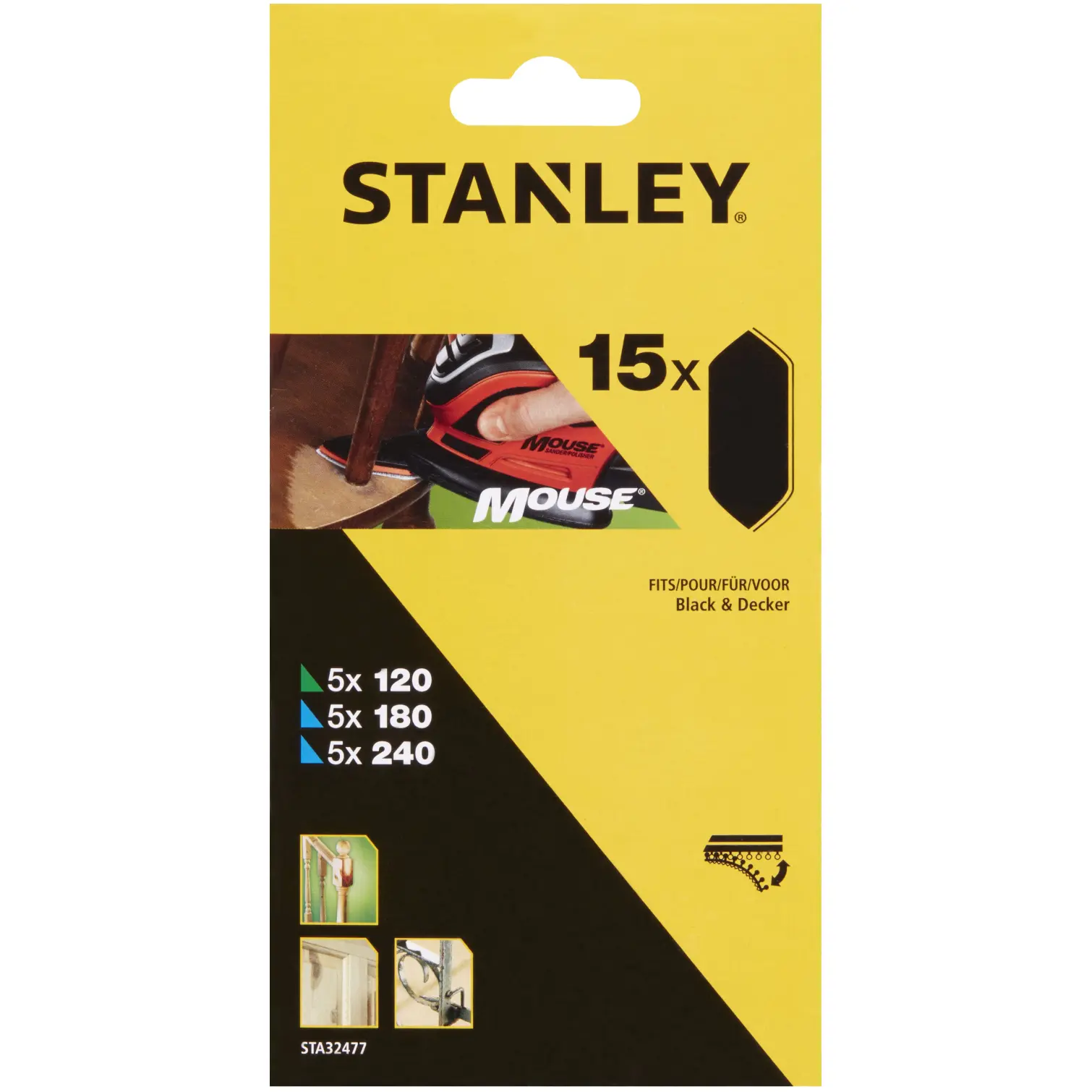Stanley Mouse Assorted Sanding Fingers Pack of 15