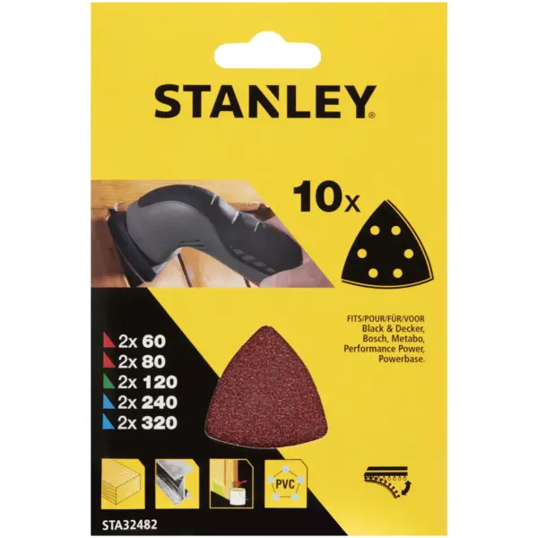 Stanley Detail Assorted Sanding Sheets Pack of 10