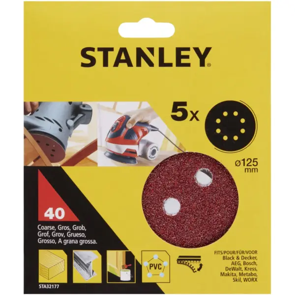 Stanley Multi Sander Disc 40g Pack of 5