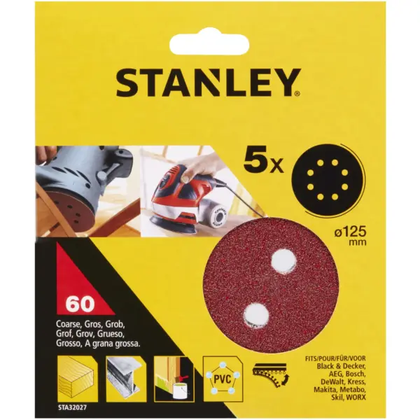 BDA1702 Stanley Multi Sander Disc 60g Pack of 5