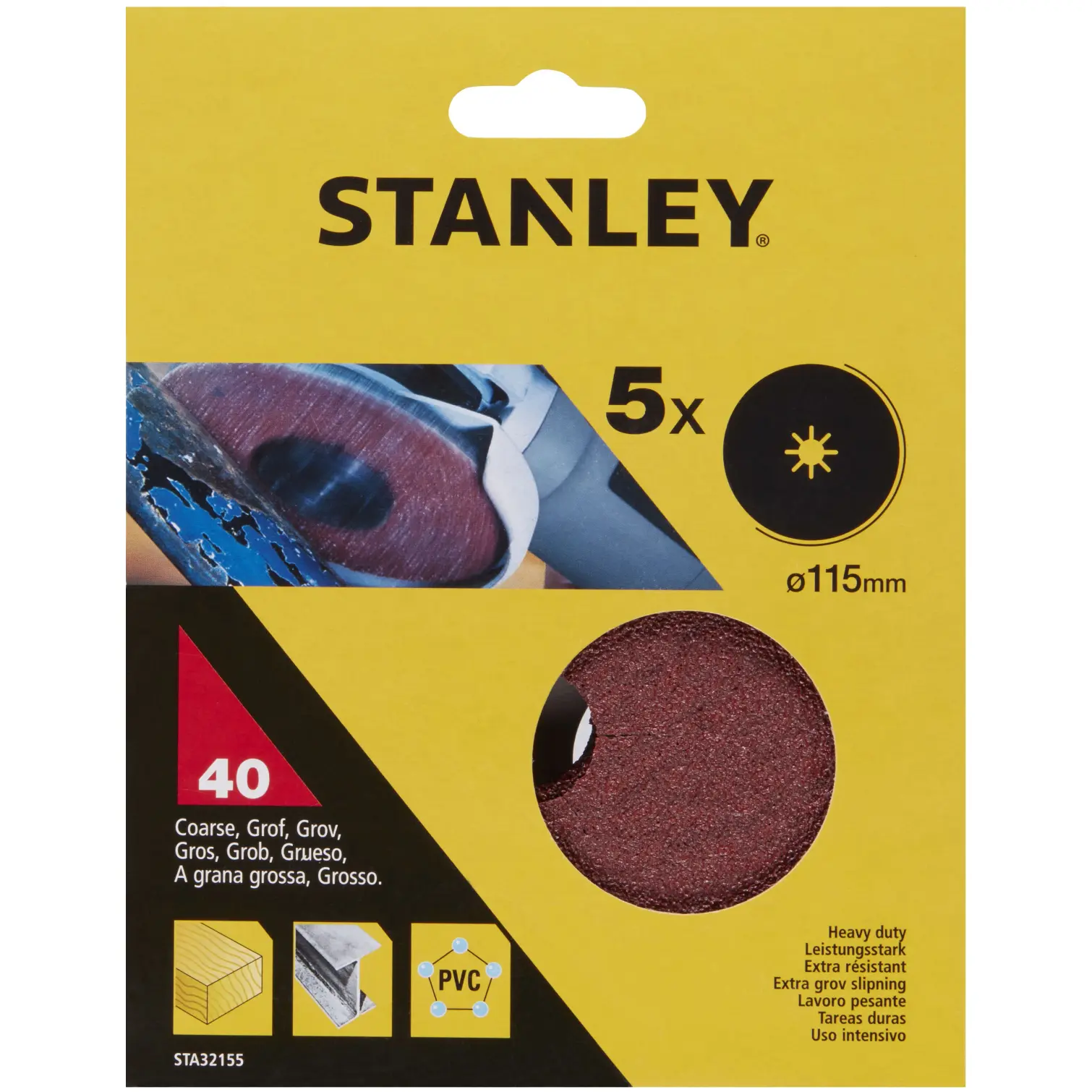 Stanley Fibre Disc 40g Pack of 5