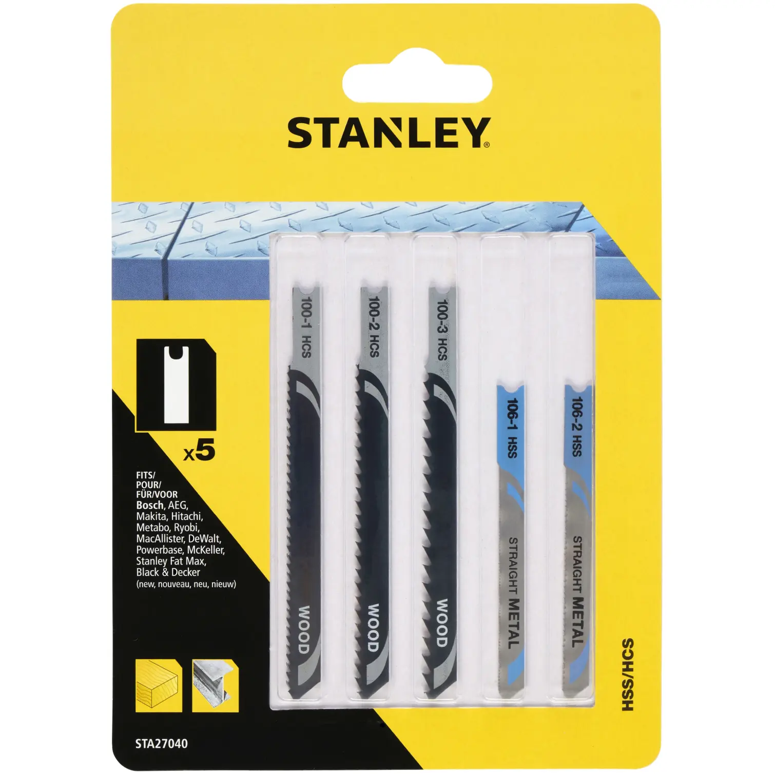 Stanley Jigsaw Blade Mixed Set of 5