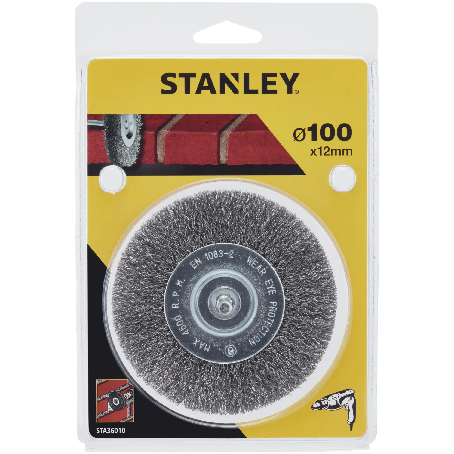 Stanley Steel Wire Wheel Brush 100mm x 12mm