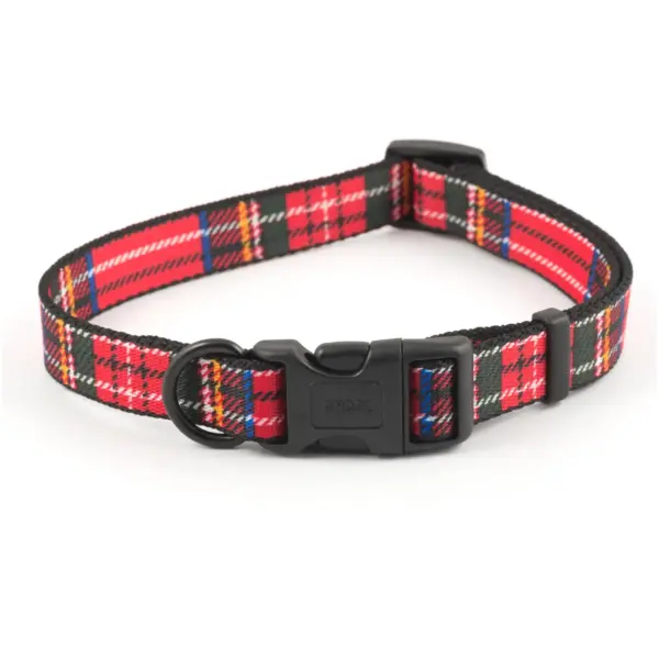BES0010 Ancol Tartan Nylon Adjustable Collar 30-50cm