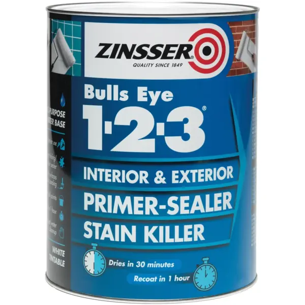 BKF0220 Zinsser Bulls Eye 1.2.3. Primer Sealer Stain Killer 500ml