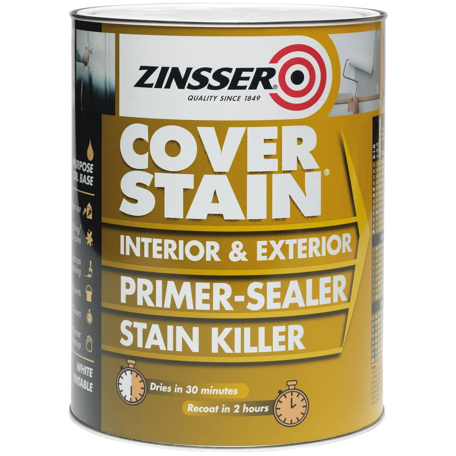 Zinsser Cover Stain Primer & Sealer Stain Killer 500ml decorating essential for painting a room UK