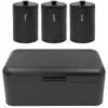 Blackmoor Tea,Coffee,Sugar&Bread Bin Set Black
