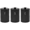 Blackmoor Tea,Coffee,Sugar&Bread Bin Set Black