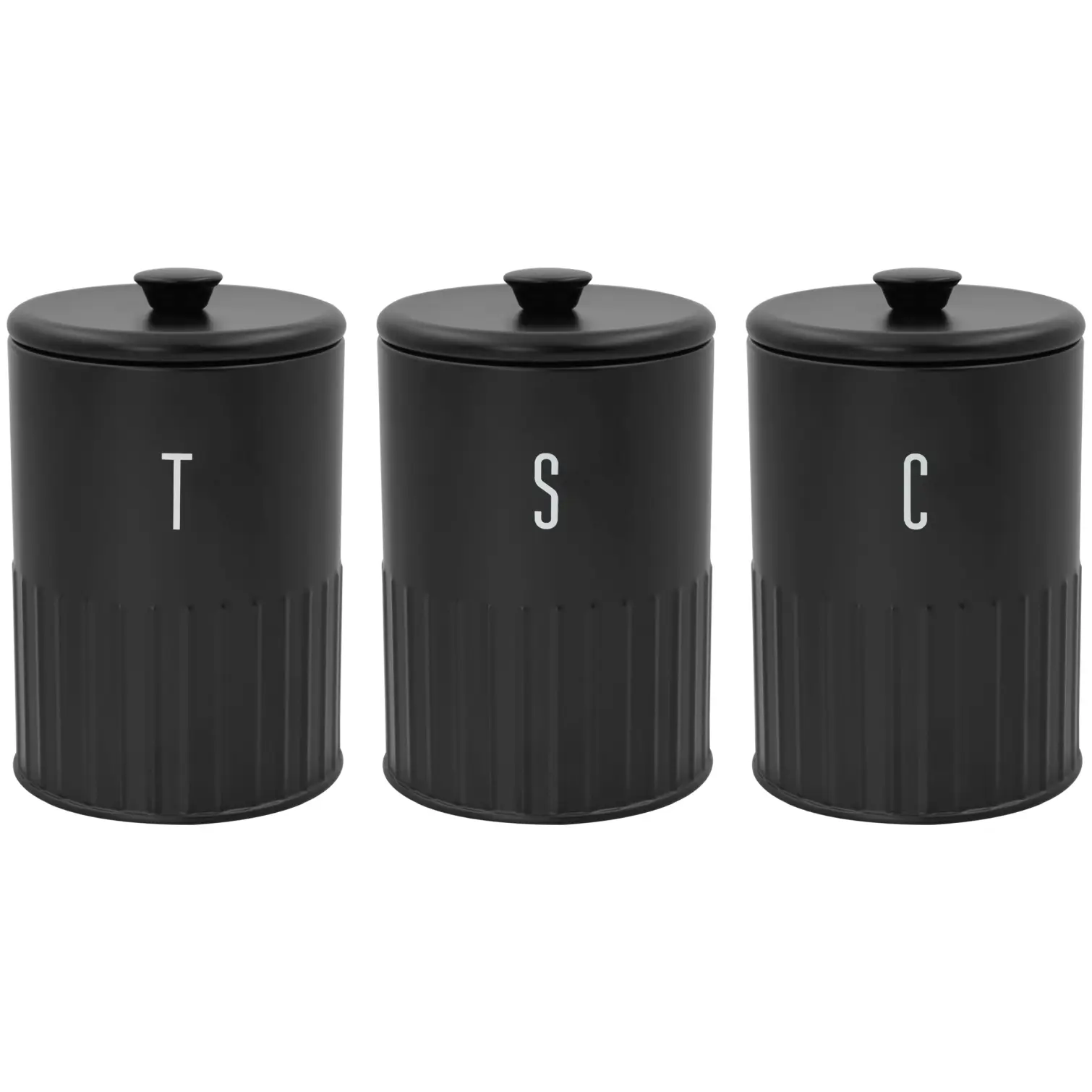 Blackmoor Tea,Coffee,Sugar&Bread Bin Set Black