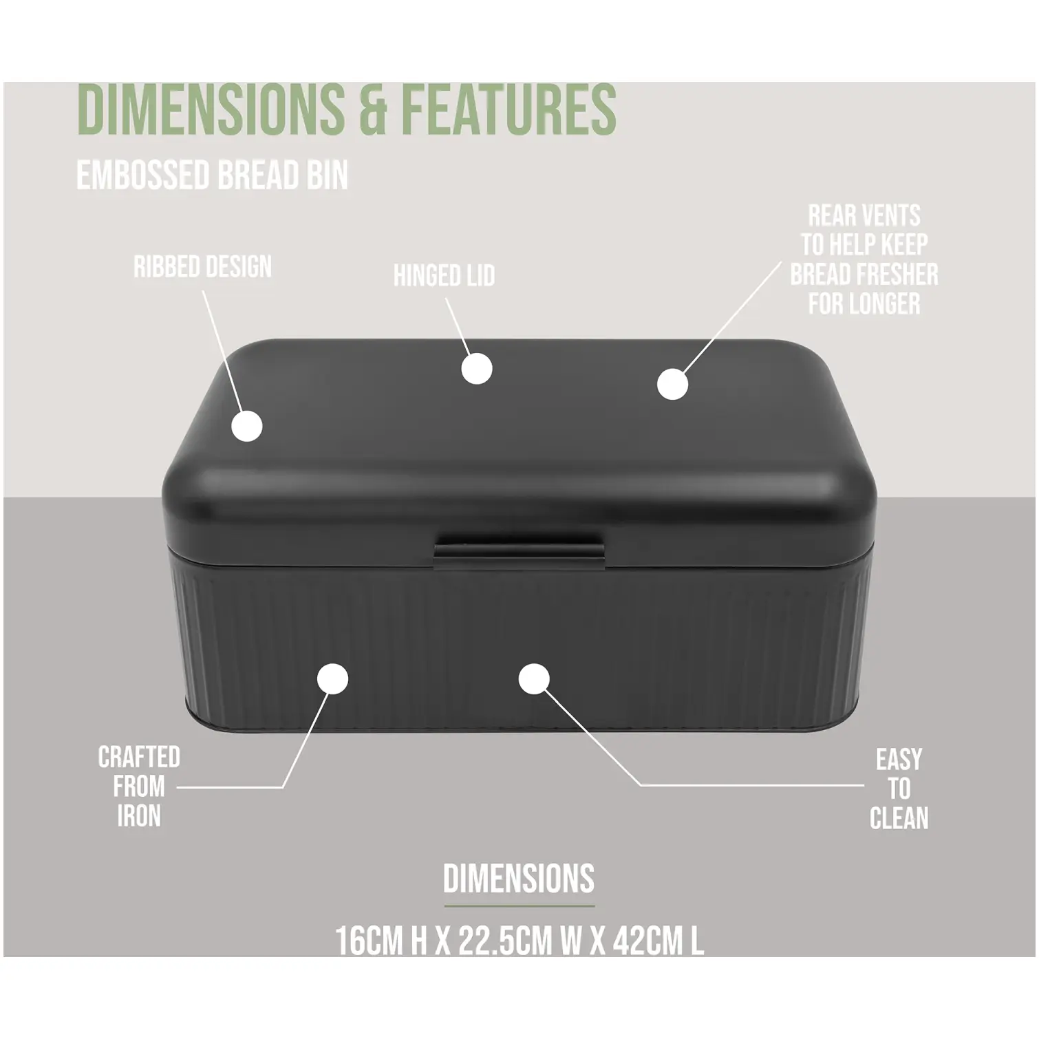 Blackmoor Tea,Coffee,Sugar&Bread Bin Set Black