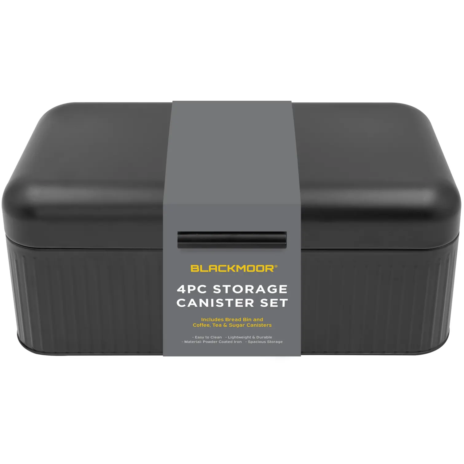 Blackmoor Tea,Coffee,Sugar&Bread Bin Set Black