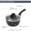 Blackmoor Sauce Pan & Lid Black 18cm