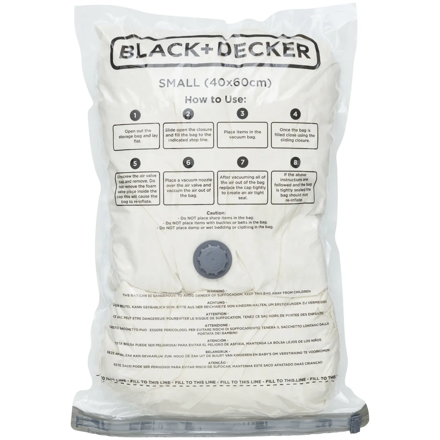 Black + Decker Vacuum Bag Small 40 x 60cm -  Pack of 3