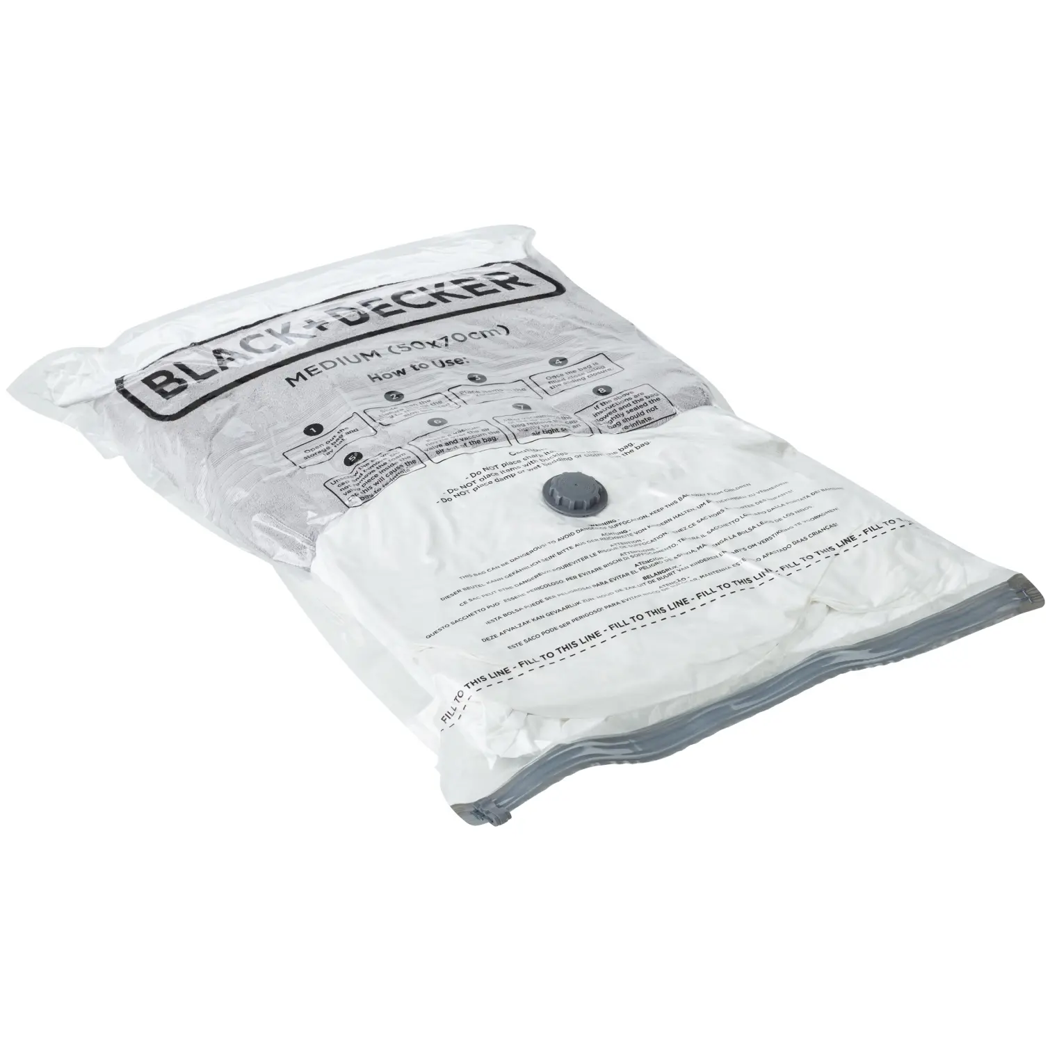 Black + Decker Vacuum Bag Medium 50 x 70cm Pack of 3