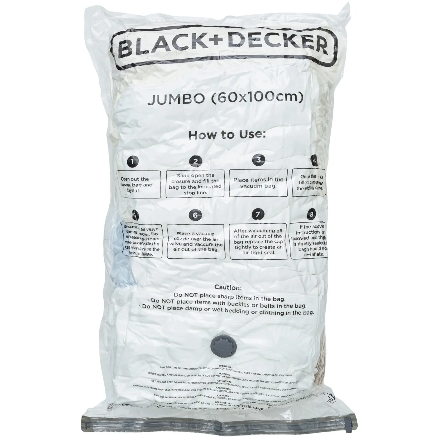 Black + Decker Vacuum Bag Extra Large 60 x 100cm - Pack of 3