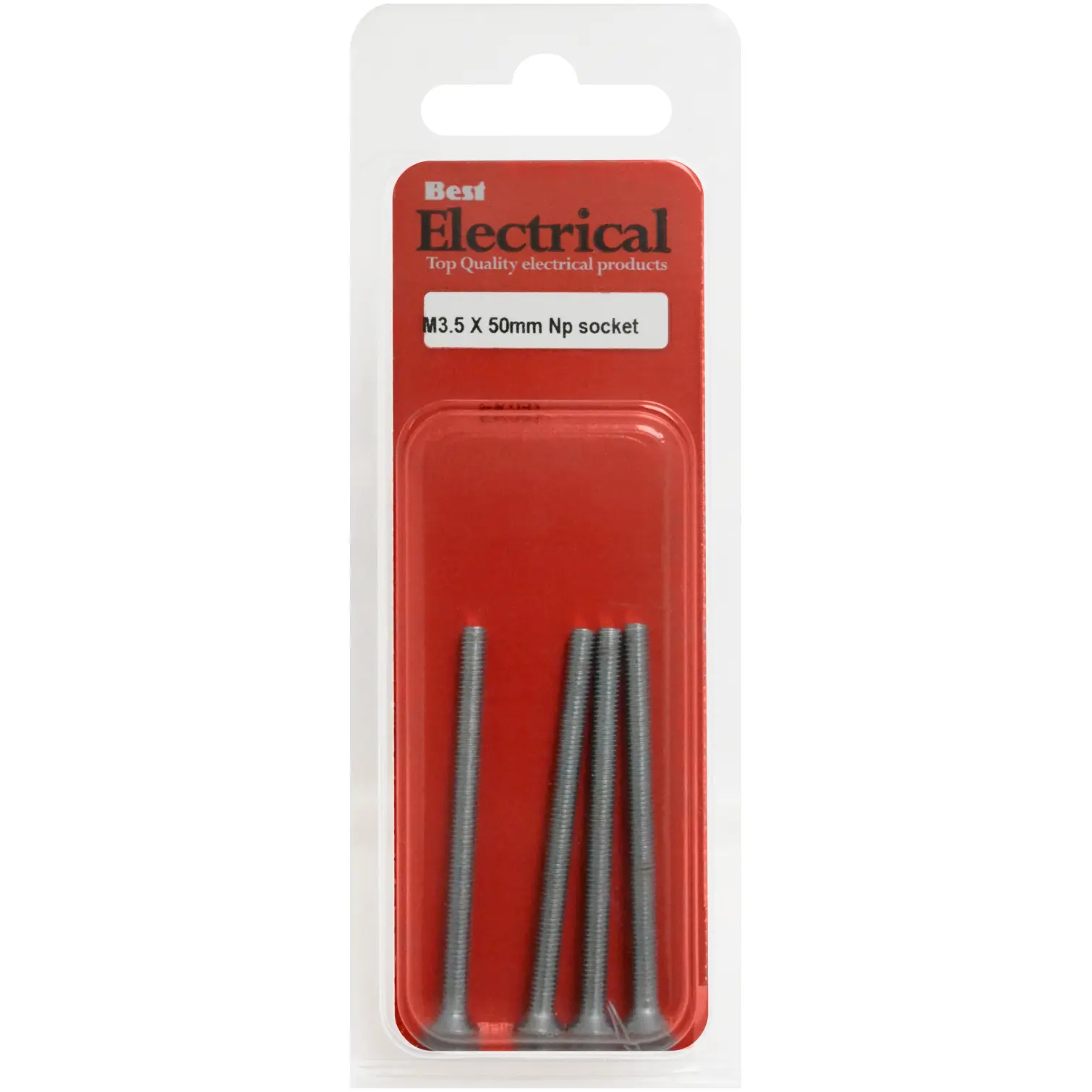 Best Electrical Socket Screws BZP M3.5x50mm pack of 4